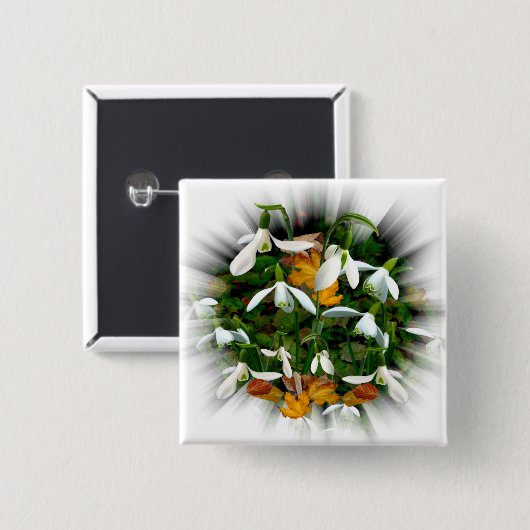 Hübscher Schneefall Button (Vorne & Hinten)