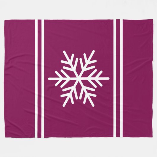 Hübscher Schneeflocken Burgundy Red White Racing S Fleecedecke (Vorderseite (Horizontal))
