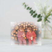 Hübscher Schneeflocken Foto Weihnachten Postkarte (Stehend Vorderseite)