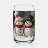 hübscher Schneemann zusammen Dosenglas (Vorderseite)