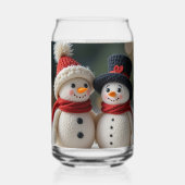 hübscher Schneemann zusammen Dosenglas (Rückseite)