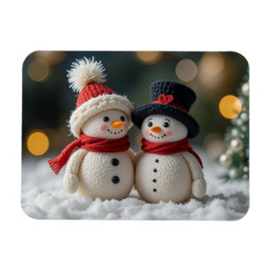 hübscher Schneemann zusammen Magnet