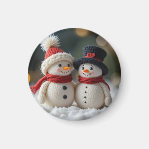 hübscher Schneemann zusammen Magnet