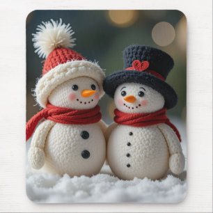 hübscher Schneemann zusammen Mousepad