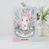 Hübscher schöner Bunny Digital Geburtstag Karte (Stehend Vorderseite)