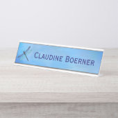Hübscher Schreibtisch mit blauem Libellen, Hängevo Schreibtischnamensplakette (Vorderseite )