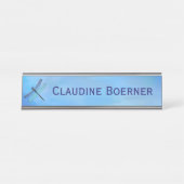 Hübscher Schreibtisch mit blauem Libellen, Hängevo Schreibtischnamensplakette (Vorderseite )