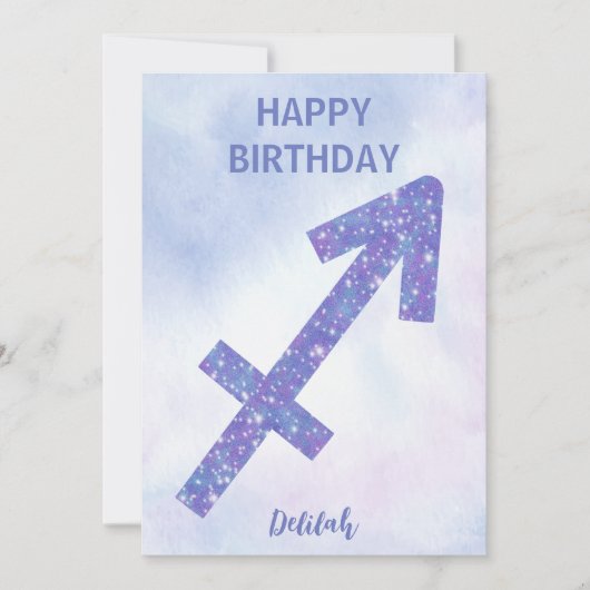 Hübscher Schütze unterzeichnen Custom Happy Birthd Karte (Vorderseite)