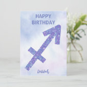 Hübscher Schütze unterzeichnen Custom Happy Birthd Karte (Stehend Vorderseite)