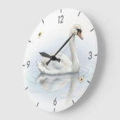 Hübscher Schwan Große Wanduhr (Winkel)