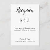 Hübscher Schwarz-Weiß-Empfang Begleitkarte (Vorderseite)