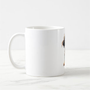 Hübscher Schwarzer Hund mit grünem Eier Klassische Kaffeetasse