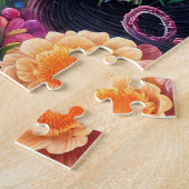 Hübscher Schwarzer-Katzen-Blumengarten Puzzle (Seite)