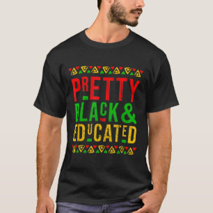 Hübscher Schwarzer und erziehter Schwarzer Geschic T-Shirt