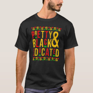 Hübscher Schwarzer und erziehter Schwarzer Geschic T-Shirt