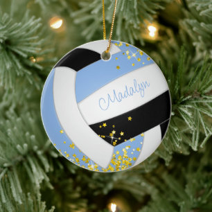 hübscher schwarzer Volleyball Keramik Ornament