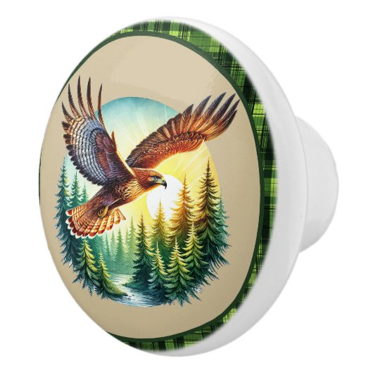 Hübscher schwebender Adler  Keramikknauf (Rechts)