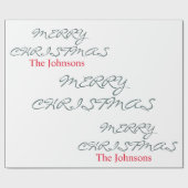 HÜBSCHER SCRIPT MERRY CHRISTMAS PERSONALISIERTER N GESCHENKPAPIER (Flach)