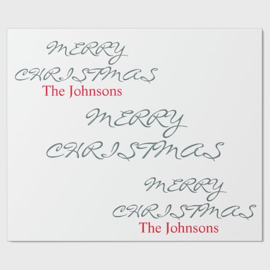 HÜBSCHER SCRIPT MERRY CHRISTMAS PERSONALISIERTER N GESCHENKPAPIER (Flach)
