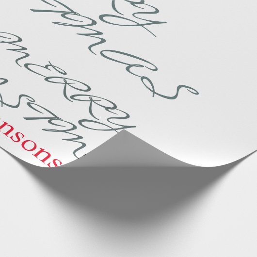 HÜBSCHER SCRIPT MERRY CHRISTMAS PERSONALISIERTER N GESCHENKPAPIER (Ecke)