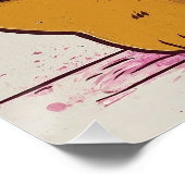 Hübscher, seltsamer Cartoon-Hund mit blauer Unterw Poster (Ecke)