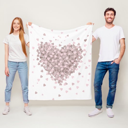 Hübscher sich hin- und herbewegender Herzen Fleecedecke (Beispiel)