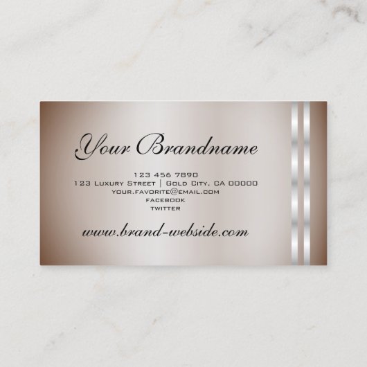 Hübscher Silberschimmer Beruflich elegant Einfach Visitenkarte (Rückseite)