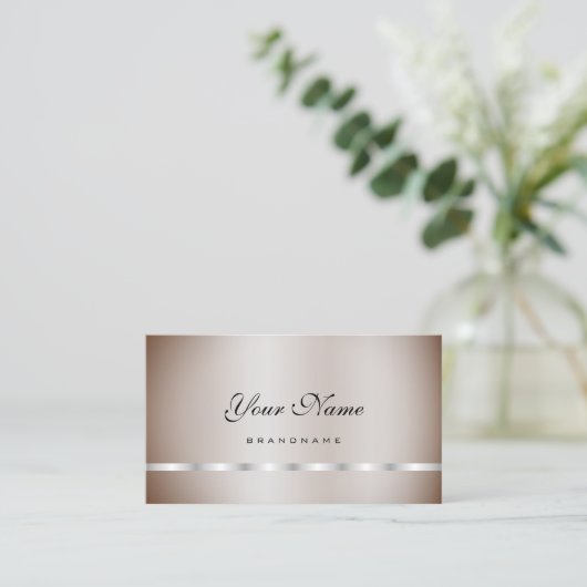 Hübscher Silberschimmer Beruflich elegant Einfach Visitenkarte (Stehend Vorderseite)