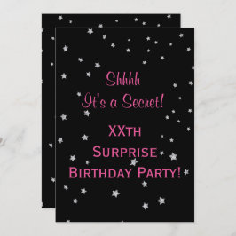 Hübscher Silberstars Überraschung Geburtstag Einladung