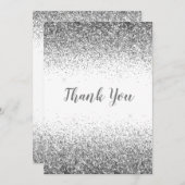 Hübscher Silver Glitzer Einfach Moderne Dankeschön Dankeskarte (Vorne/Hinten)