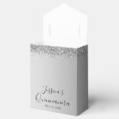 Hübscher Silver Glitzer Quinceanera Gevor Box Geschenkschachtel (Geöffnet)