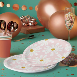 Hübscher Skandi-Gänseblümchen-Papierteller Pappteller
