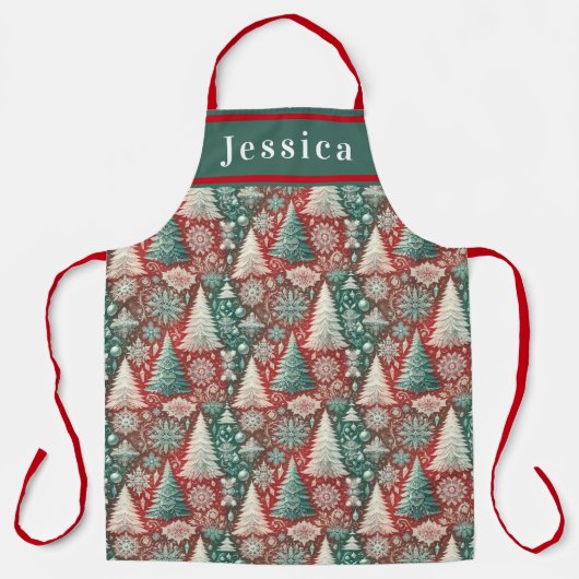 Hübscher Skandi-Weihnachtsbaum Schürze (Vorderseite)