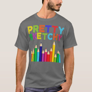 Hübscher Sketch Kunst, Dichtung und Musik T-Shirt
