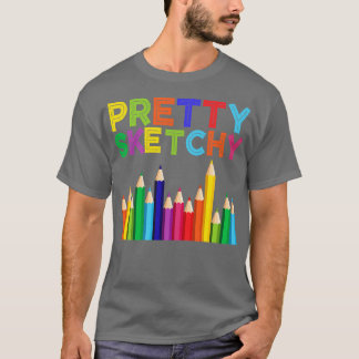 Hübscher Sketch Kunst, Dichtung und Musik T-Shirt
