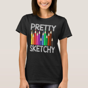 Hübscher Sketchy Spaß Kunst Farben Stifte Kunst T-Shirt