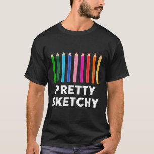 Hübscher Sketchy Spaß Kunst Lover Colored Pencil A T-Shirt