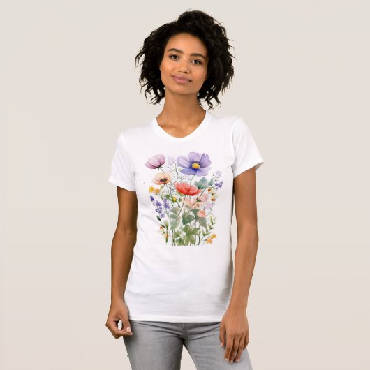 Hübscher Sommer-Blumenentwurf T-Shirt (Vorne ganz)