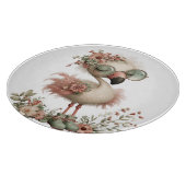 HÜBSCHER SOMMER FLAMINGO MIT BLUMEN SCHNEIDEBRETT (Ecke)