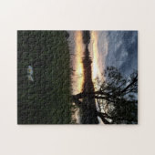 Hübscher Sonnenuntergang am See mit Daisis Puzzle (Horizontal)