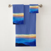 Hübscher Sonnenuntergang auf mittlerem blauen Hint Badhandtuch Set (Insitu)