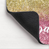 Hübscher Sparkor Gold Pink Imitate Glitzer Mousepad (Ecke)