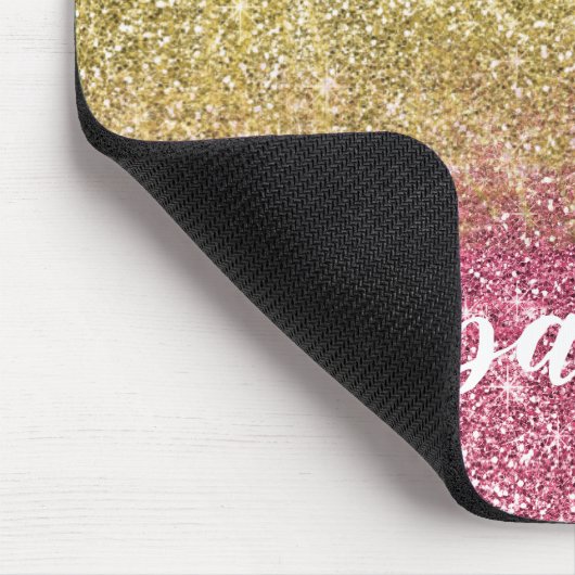 Hübscher Sparkor Gold Pink Imitate Glitzer Mousepad (Ecke)