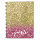 Hübscher Sparkor Gold Pink Imitate Glitzer Notizblock (Vorderseite)