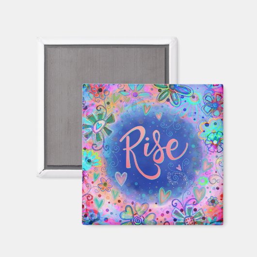 Hübscher Spaß Inspirierend blaue Flora-Inspirivitä Magnet (Vorderseite/Rückseite)