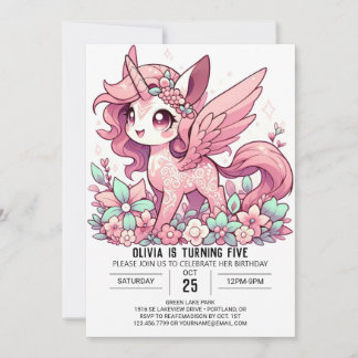 Hübscher Spaß Unicorn Digitaler Geburtstag Einladung