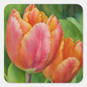 Hübscher Spring Tulip Art Sticker (Vorderseite)