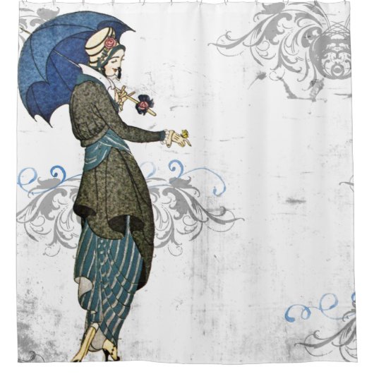 Hübscher Steampunk cosplay Vintager Duschvorhang (Vorderseite)