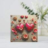 Hübscher Steampunk-Valentinstag | Fotovorlage Karte (Stehend Vorderseite)