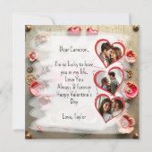 Hübscher Steampunk-Valentinstag | Fotovorlage Karte (Rückseite)